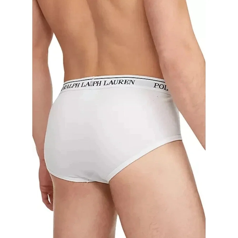 Polo Ralph Lauren Men's Big & Tall Size 4X (54-56) Briefs 2 Pack White Underwear